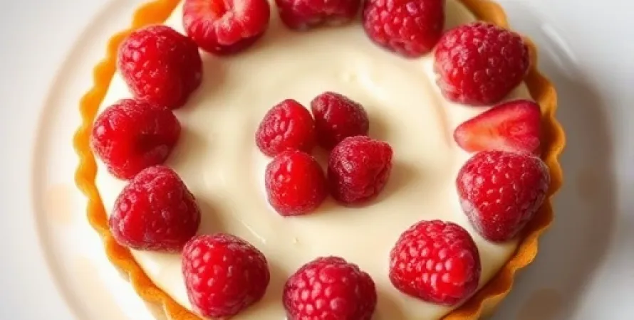 Tarte aux framboises et fromage