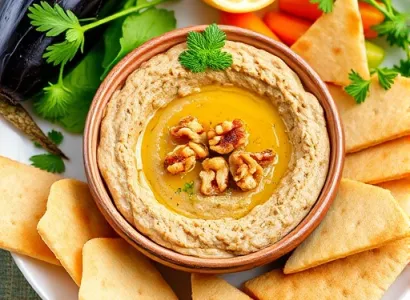 Dip d'aubergine et noix