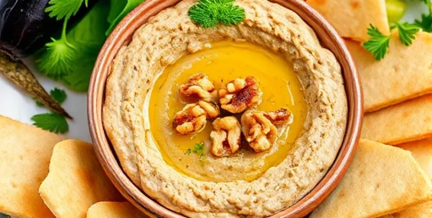 Dip d'aubergine et noix