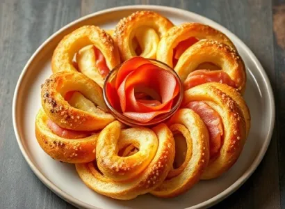 Rouleaux de pain au jambon et fromage