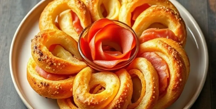 Rouleaux de pain au jambon et fromage