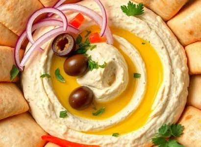 Rouleaux de pita au hummus