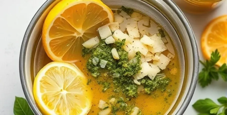 Vinaigrette au pesto et citron