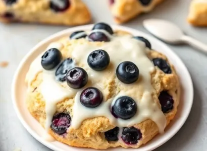 Scones aux myrtilles et crème fraîche