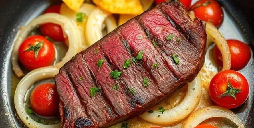 Boeuf et corn chips en poêle