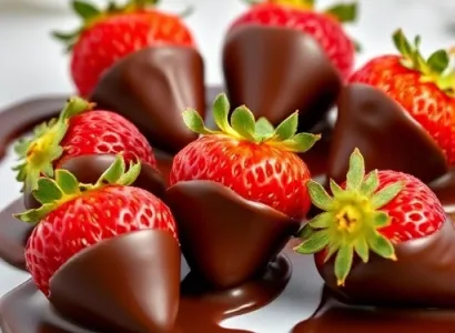 Fraises enrobées de chocolat