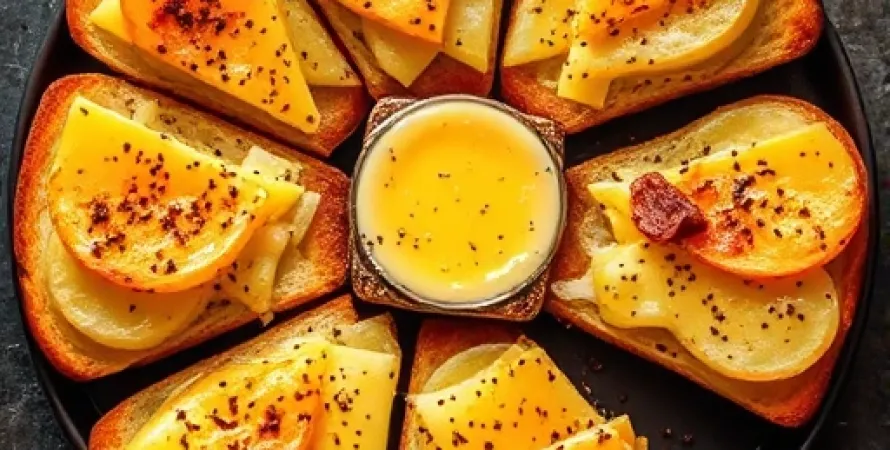 Tartines de pomme au fromage cheddar