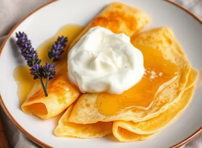 Crêpes au lavande et miel de lavande