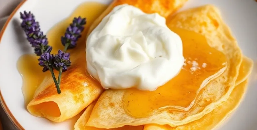 Crêpes au lavande et miel de lavande