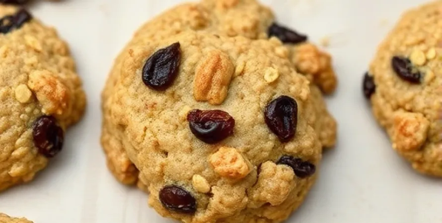Cookies végans à l'avoine et aux raisins