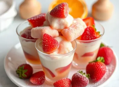 Glace aux fraises et à l'orange