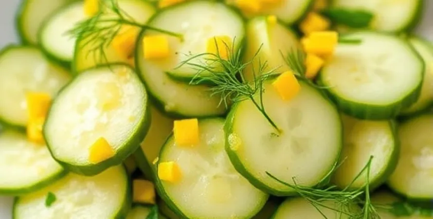 Salade de concombre au moutard et aneth