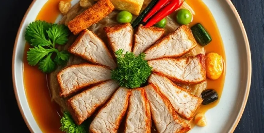 Porc cuit deux fois au mirin et au gingembre