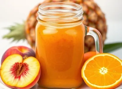 Confiture de pêche, ananas et orange