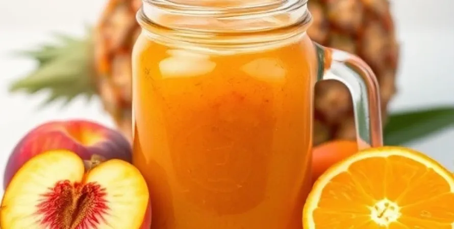 Confiture de pêche, ananas et orange