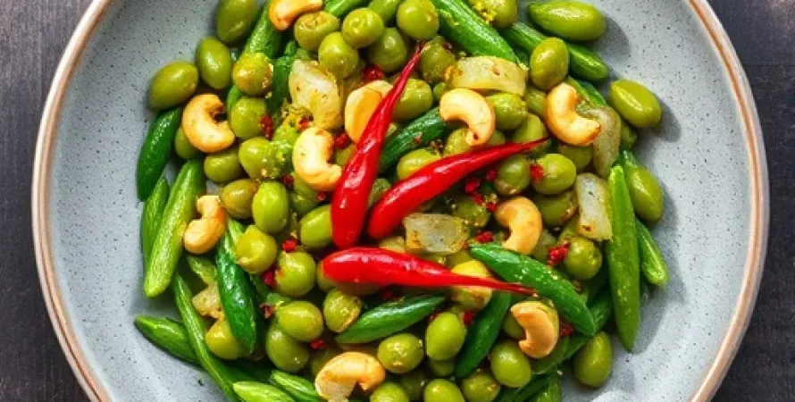 Haricots verts au citron et aux noix de cashew