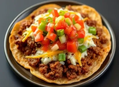 Tostadas de boeuf et haricots