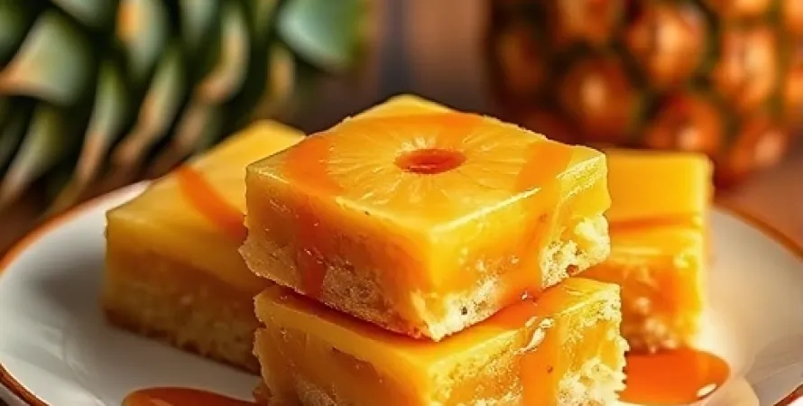 Barres d'ananas au caramel