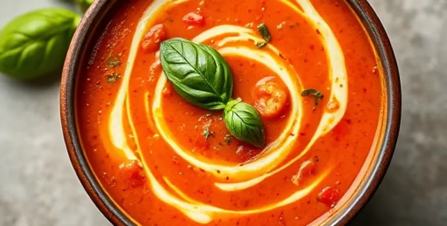 Potage tomate et basilic