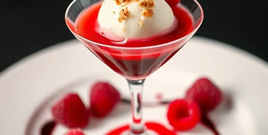 Dessert crémeux aux framboises