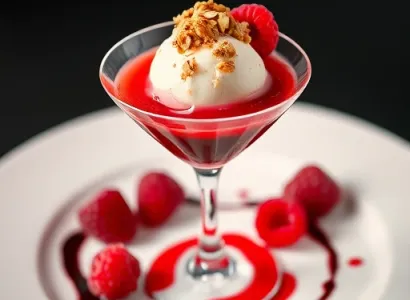 Dessert crémeux aux framboises