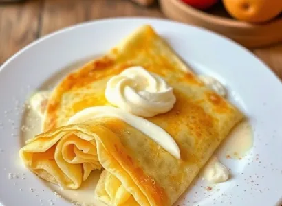 Crêpes à l'avoine et fromage blanc