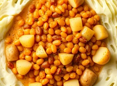Lentilles aux pommes de terre et au chou