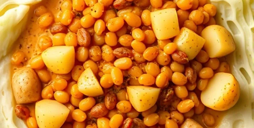 Lentilles aux pommes de terre et au chou