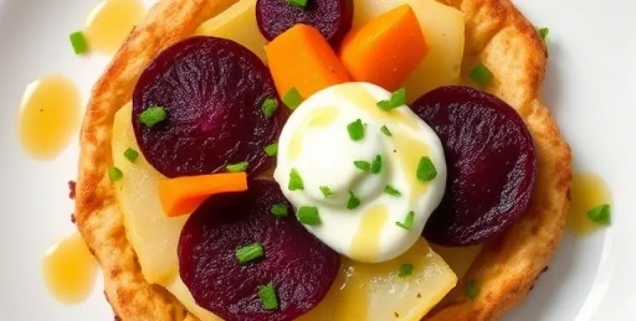 Galettes de betterave au cerfeuil