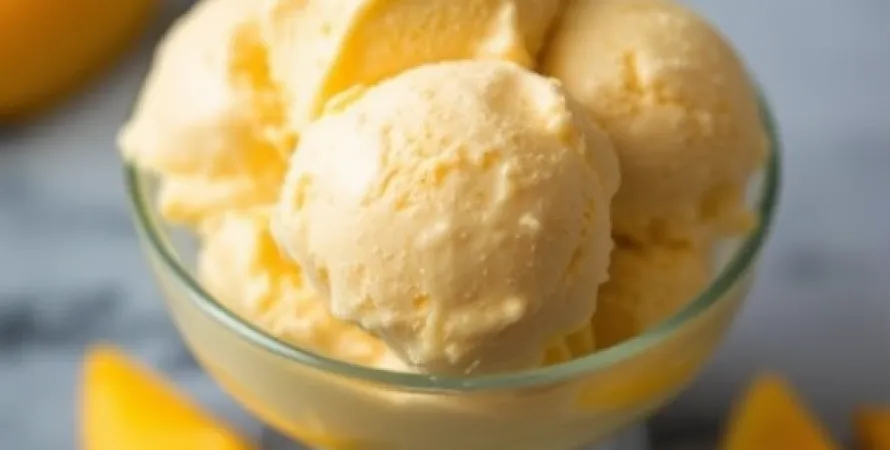 Glace à la mangue sans crèmeuse