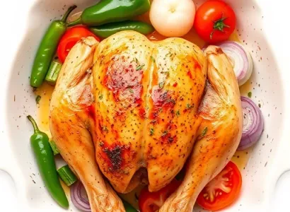 Poulet au four avec légumes