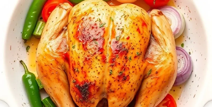 Poulet au four avec légumes