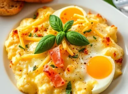 Gratin de fromages et oeufs