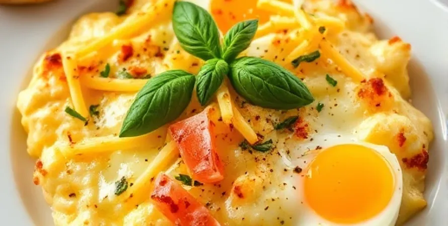 Gratin de fromages et oeufs