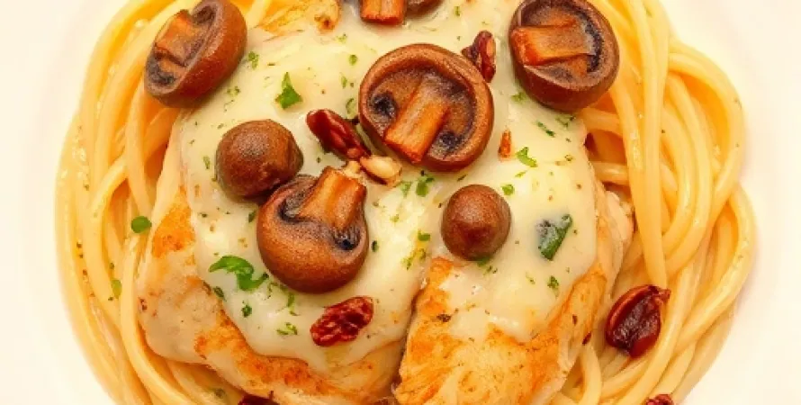 Poulet aux champignons et fromage