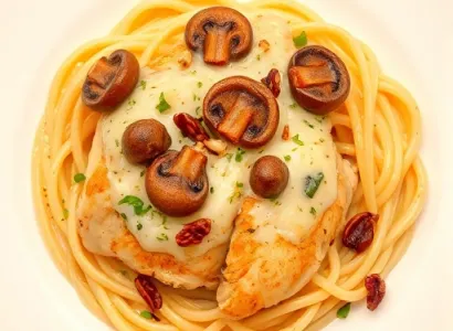 Poulet aux champignons et fromage