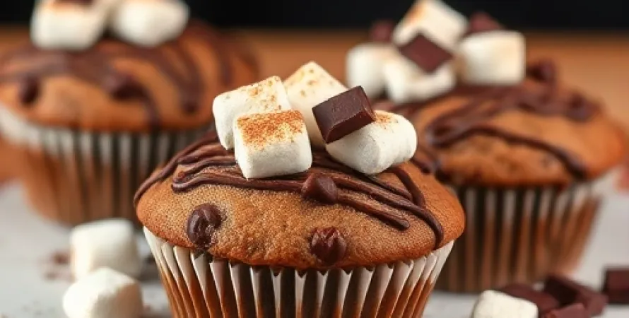 Muffins au Marshmallow et Chocolat