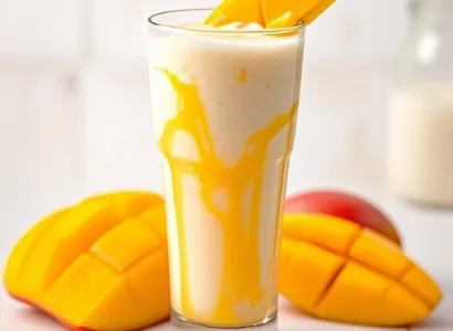 Milkshake à la mangue et grenadine