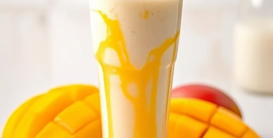 Milkshake à la mangue et grenadine