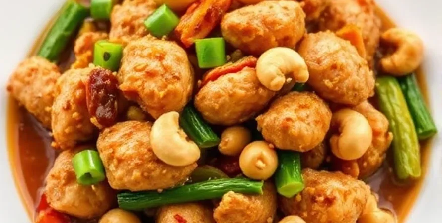 Poulet aux cashews et légumes
