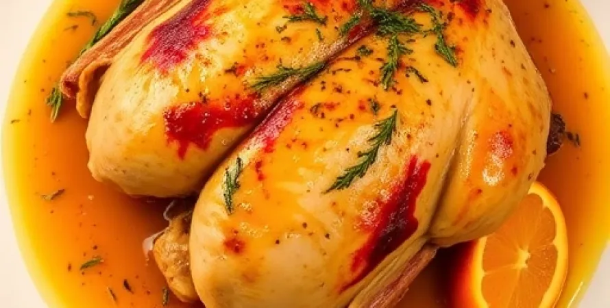 Poulet au thym et sauce à l'ail