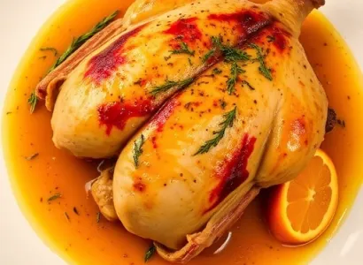 Poulet au thym et sauce à l'ail