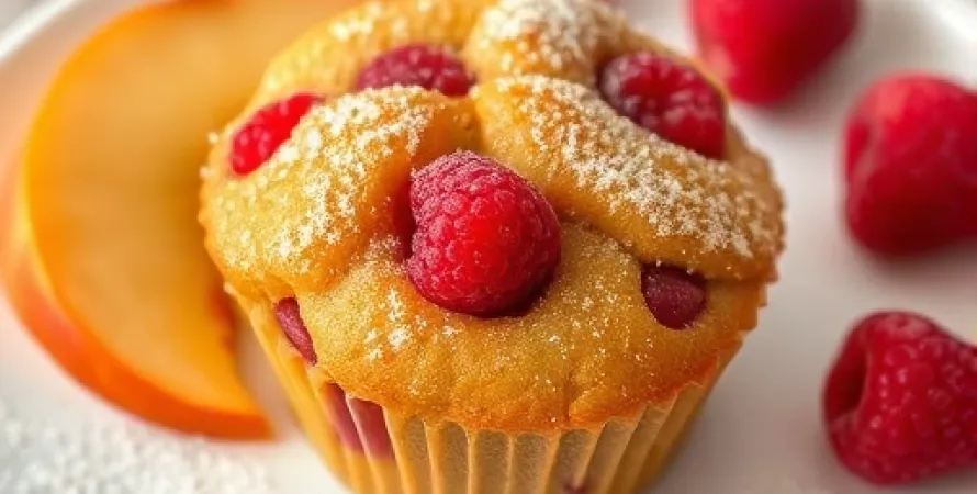 Muffins aux framboises et pommes