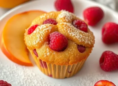 Muffins aux framboises et pommes