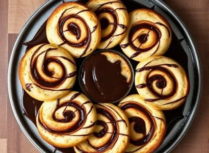 Rouleaux de pain au chocolat et beurre de cacahuète
