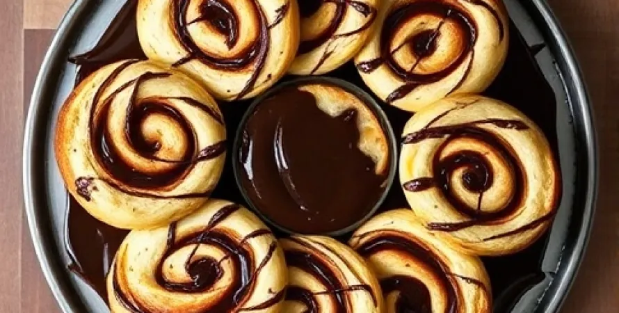 Rouleaux de pain au chocolat et beurre de cacahuète