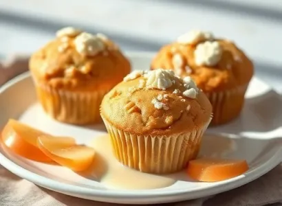 Muffins de blé aux flocons d'avoine et myrtilles