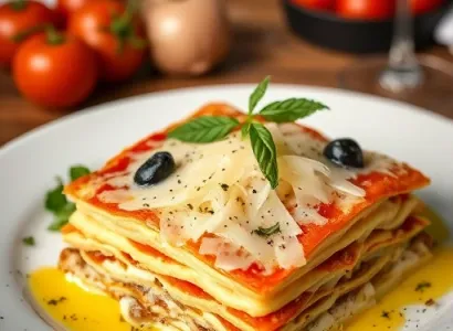 Lasagnes aux fromages et viande hachée