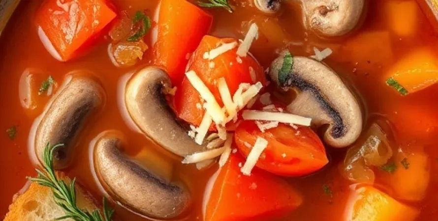 Soupe aux Tomates et Champignons