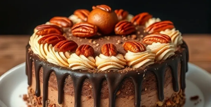 Gâteau german au chocolat et noix de pecan
